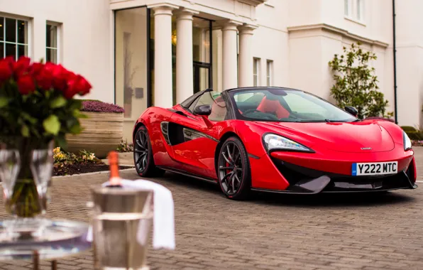 Красный, McLaren, суперкар, 2018, 570S