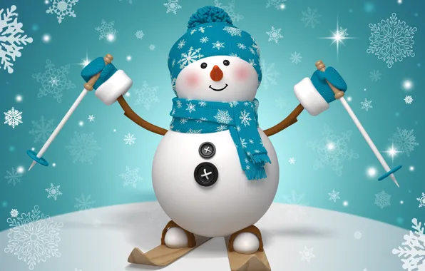 Картинка новый год, рождество, winter, snow, snowman