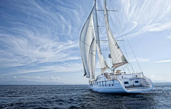 Море, ветер, яхта, паруса, sailing yacht