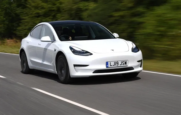 Картинка скорость, Tesla, UK-spec, Model 3, 2019