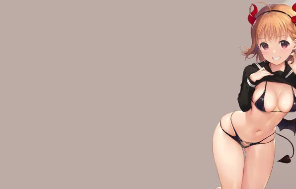 Girl, sexy, cleavage, boobs, anime, beautiful, short hair, pretty