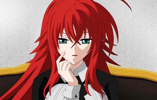 Взгляд, девушка, аниме, High School DxD, Высшая школа DxD