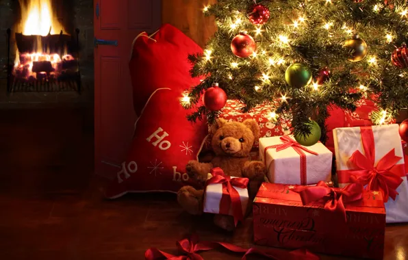 Новый Год, Рождество, merry christmas, decoration, christmas tree, gifts