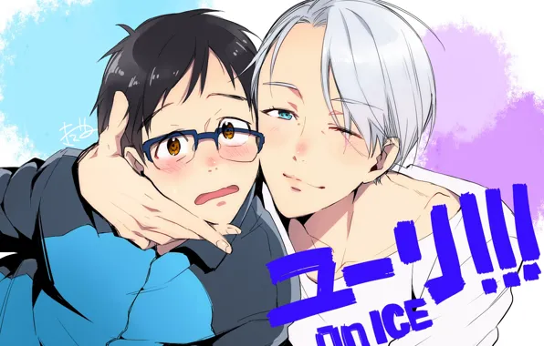Арт, фигуристы, парни, двое, Yuri on Ice, Юрий на льду, Виктор Никифоров, Victor Nikiforov