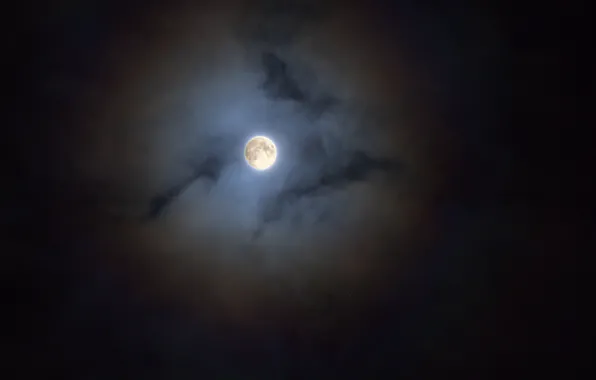 Картинка небо, облака, ночь, природа, луна, Stan