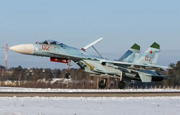 Картинка истребитель, взлёт, Flanker, Су-27