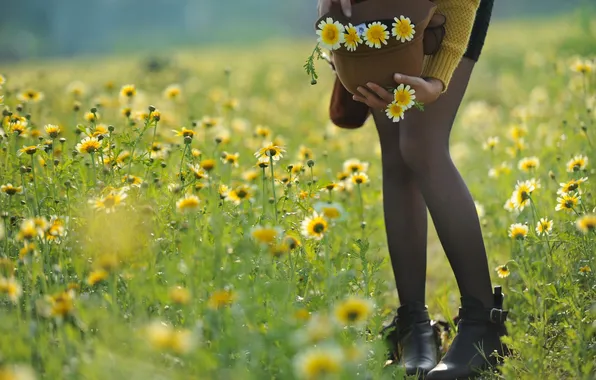 Лето, девушка, цветы