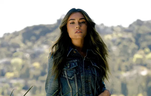 Взгляд, девушка, природа, фото, волосы, боке, джинсовка, Madison Beer