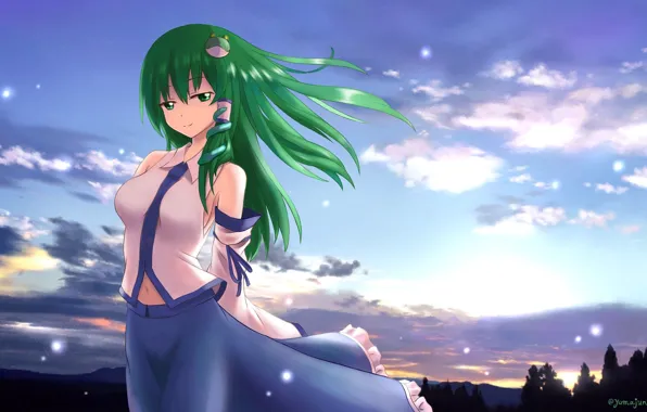 Небо, девушка, Touhou, Тохо, Тоухоу