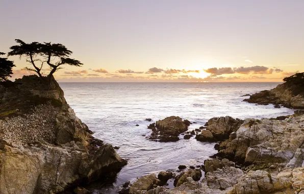 Море, пейзаж, скалы