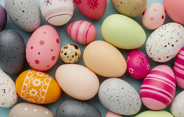 Яйца, весна, colorful, Пасха, happy, spring, Easter, eggs