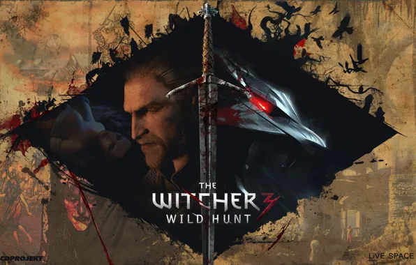 Картинка The Witcher 2, The Witcher 3, LiVE SPACE studio, The Witcher 1, CDPRODJECT red