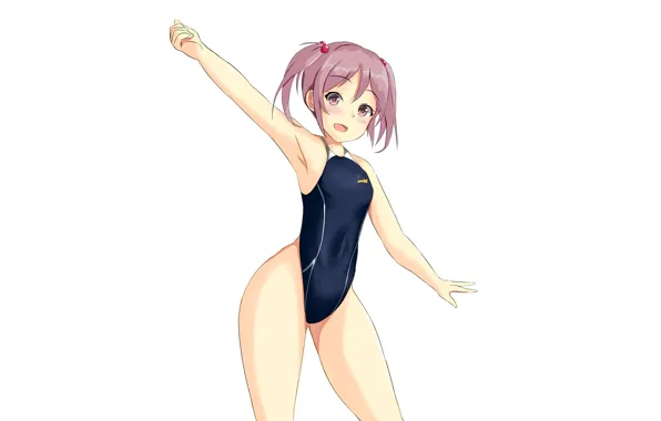 Girl, sexy, pink hair, anime, beautiful, short hair, pretty, swimsuit