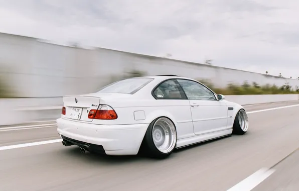 Авто, Дорога, Белый, BMW, Машина, БМВ, Автомобиль, E46