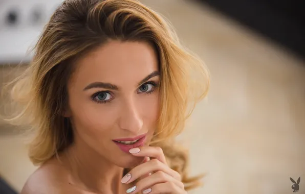 Playboy, Model, Face, Portrait, Blue Eyes, Cara Mell