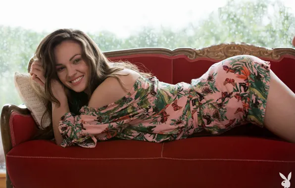 Playboy, Model, Smile, Rita, On The Couch, Sundress