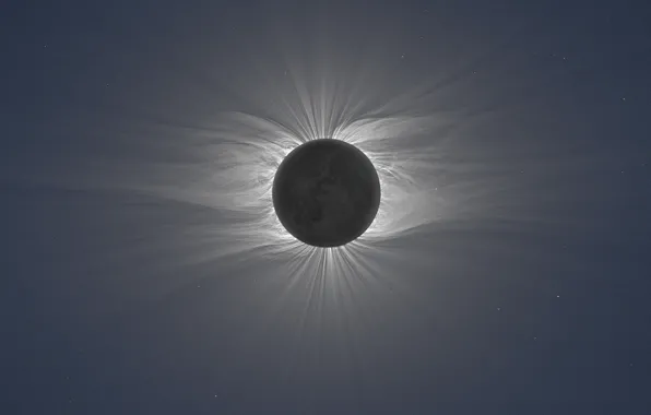 Картинка полное солнечное затмение; фото Miroslav Druckmuller, Total Solar Eclipse, Peter Aniol, Vojtech Rusin