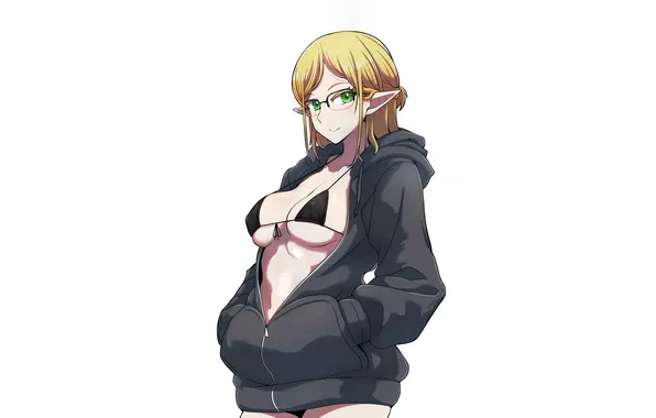 Girl, sexy, cleavage, erect nipples, green eyes, long hair, boobs, sexy girl