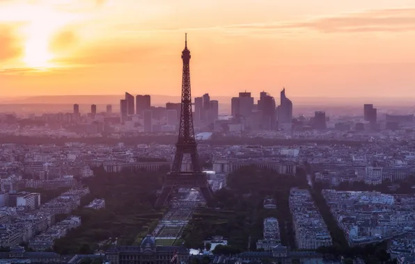 Картинка город, утро, Paris