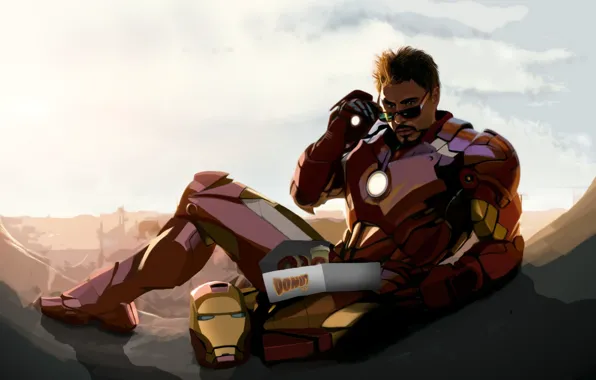Картинка Robert Downey Jr, iron man, fan art, tony stark