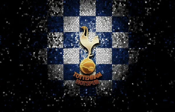 Wallpaper, sport, logo, football, glitter, Tottenham Hotspur, checkered