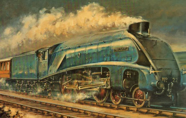 Поезд, train, Wet Cement, Mallard