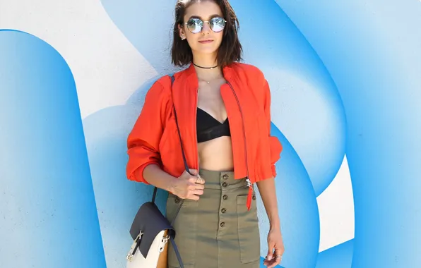 Взгляд, поза, макияж, фигура, актриса, очки, Nina Dobrev, Нина Добрев