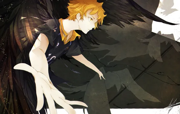 Аниме, арт, парень, Волейбол, Haikyuu!!, Хината Сё