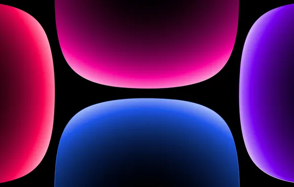Абстракция, черный фон, Colorful, градиенты, Красочные, gradients, четыре цвета