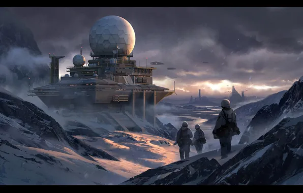 Снег, шар, сооружение, Snow Base, radarbase