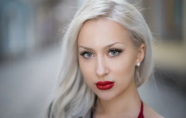 Картинка взгляд, лицо, модель, волосы, помада, губы, Adrijana