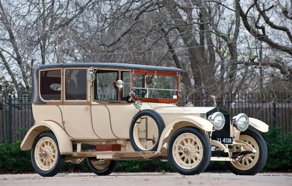 Деревья, ретро, Rolls-Royce, 1914, передок, лимузин, роллс-ройс, Limousine