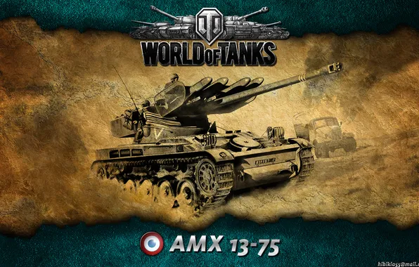 Картинка Франция, танк, танки, WoT, World of Tanks, AMX 13-75