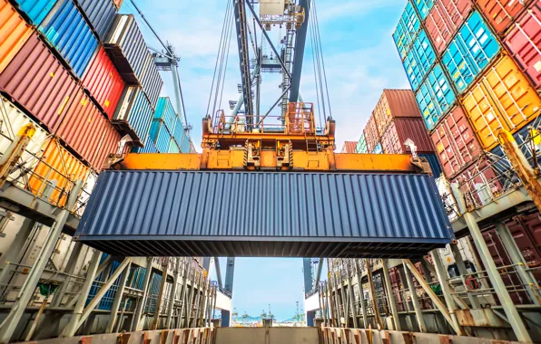 Port, export, conteiner, rigging to hoist, import