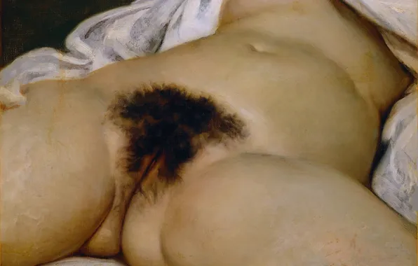 Картинка Девушка, Картина, Обнажена, Gustave Courbet, Писька, Гюстав Курбе, Французский живописец, Происхождение мира