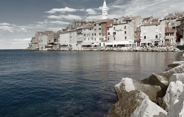 Картинка набережная, Хорватия, Croatia, Ровинь, Rovinj, old town, Ровиньо