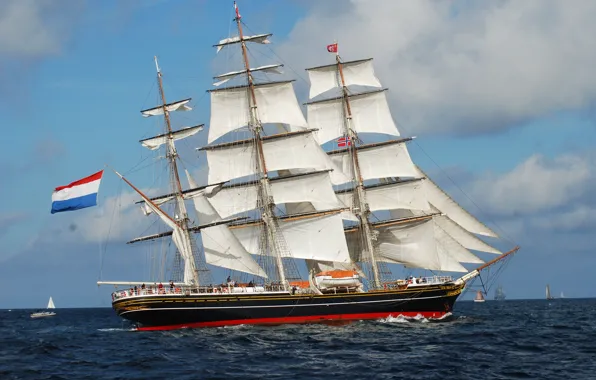 Sea, sailing ship, сlipper, Stad Amsterdam