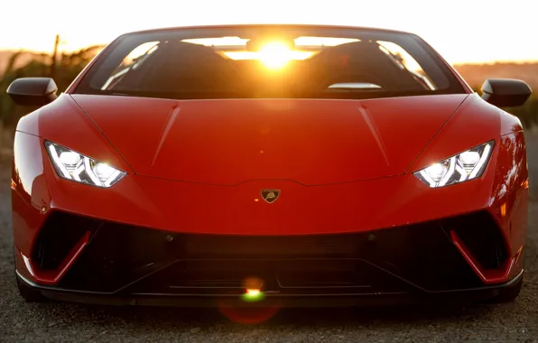 Lamborghini, вид спереди, Spyder, 2018, Performante, Huracan, North America version