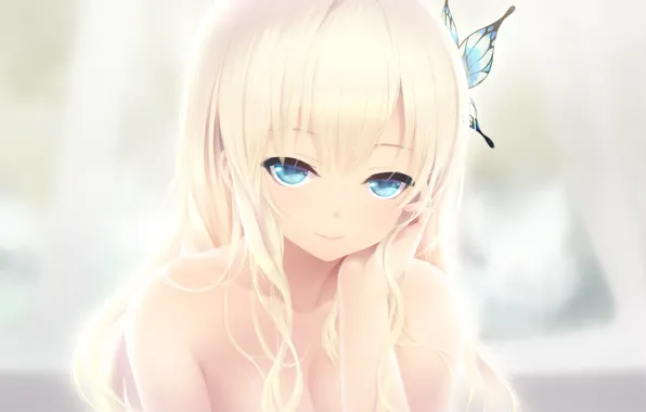 Девушка, улыбка, голубые глаза, art, boku wa tomodachi ga sukunai, kashiwazaki sena, cait