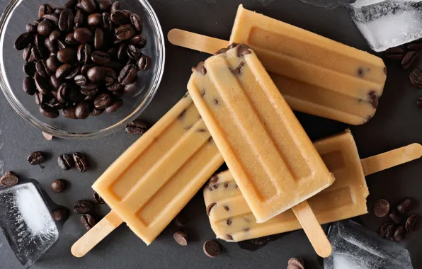 Лёд, десерт, Ice cream, sorbet, кофейное мороженое