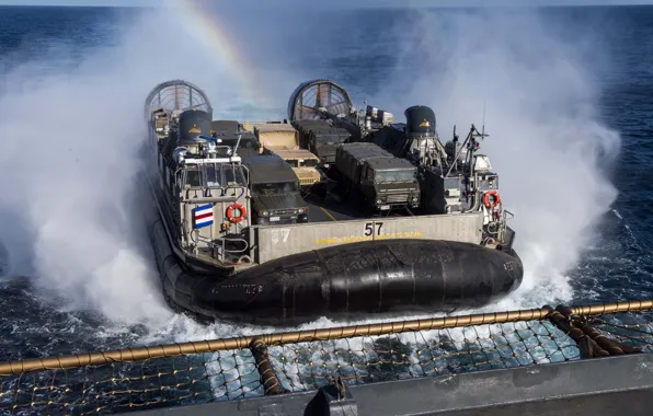 Море, корабль, подушке, воздушной, hovercraft