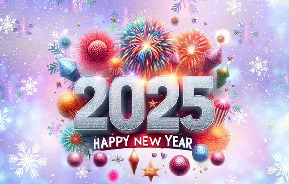 Фон, шары, игрушки, салют, 2025