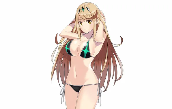 Girl, sexy, cleavage, erect nipples, long hair, boobs, sexy girl, anime