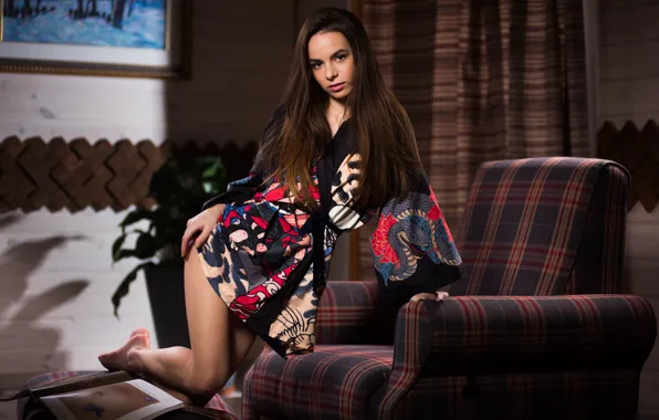 Hot girl, model, chair, living room, sexy woman, photoshoot, posing, beautiful face