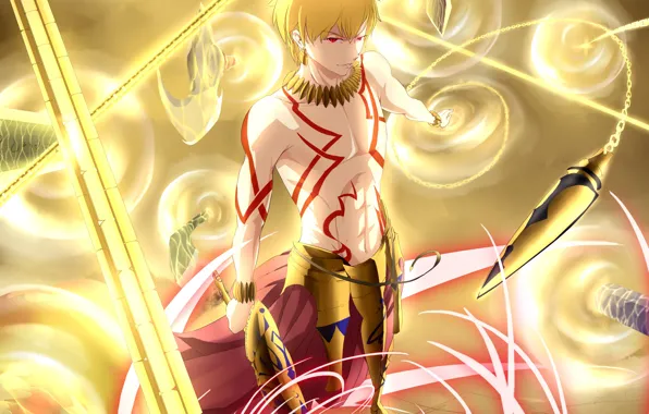 Аниме, арт, парень, Fate Stay Night, Гильгамеш, арчер