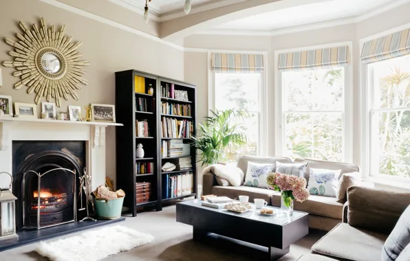 Картинка дизайн, стиль, интерьер, камин, гостиная