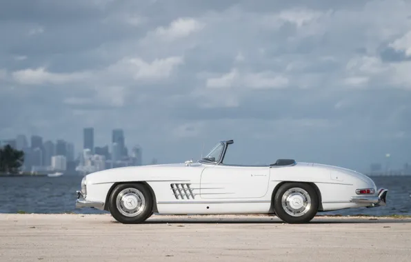 Картинка Белый, Ретро, 1959 Mercedes-Benz 300 SL Roadster