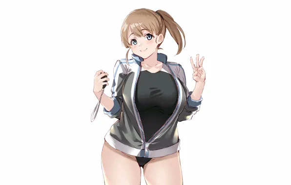 Girl, sexy, boobs, anime, blue eyes, beautiful, short hair, pretty