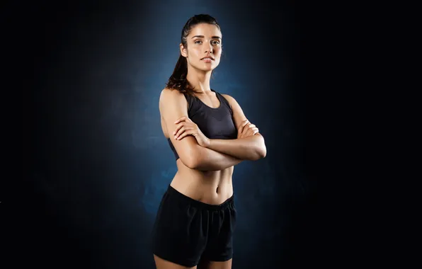 Girl, beautiful, posing, sportive