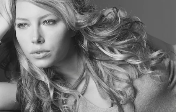 Взгляд, черно-белое, Jessica Biel, Джессика Бил